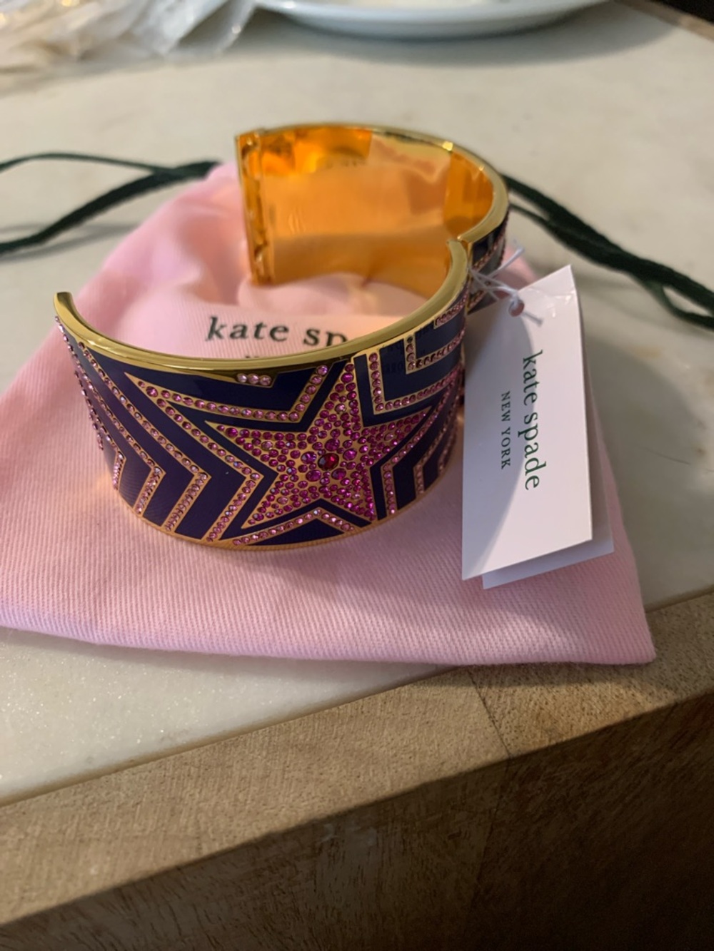 kate spade Purple, Pink & Gold Star Cuff Bracelet